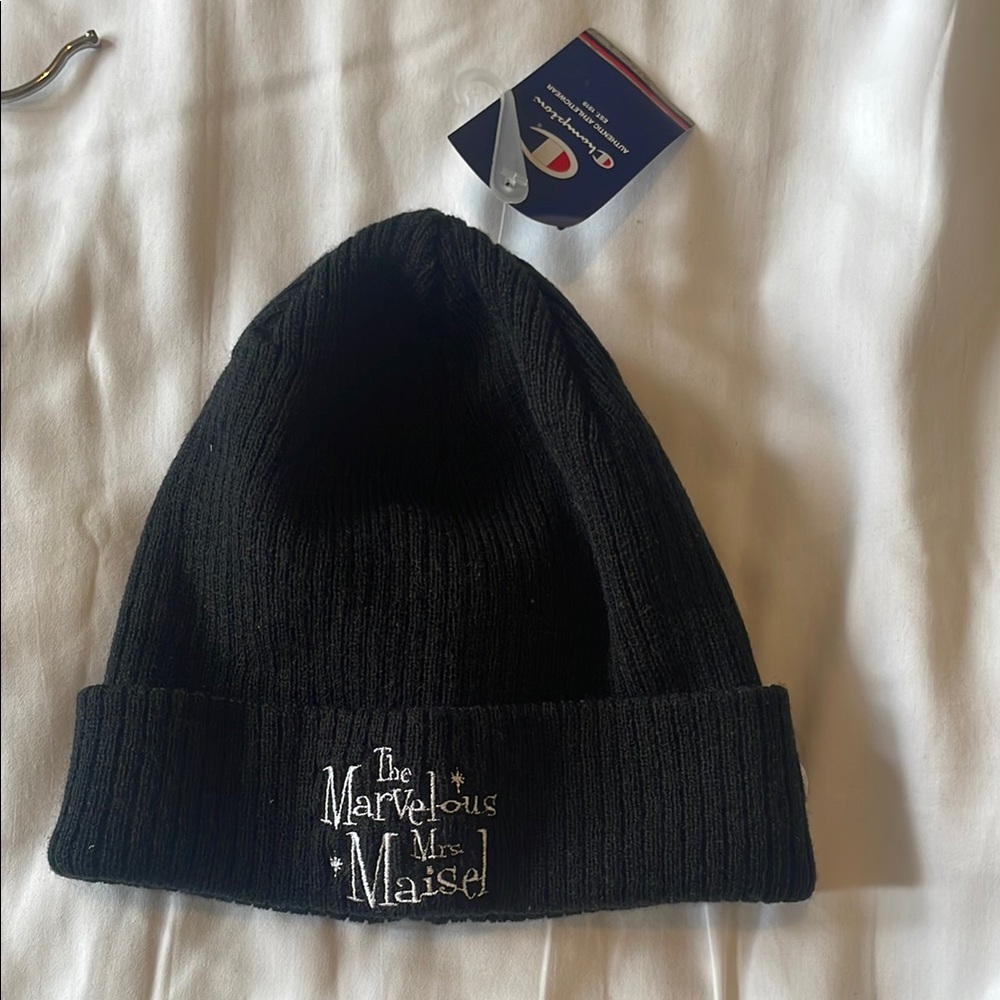 Champion Black Beanie with Embroidered Logo 'The Marvelous Mrs. Maisel’